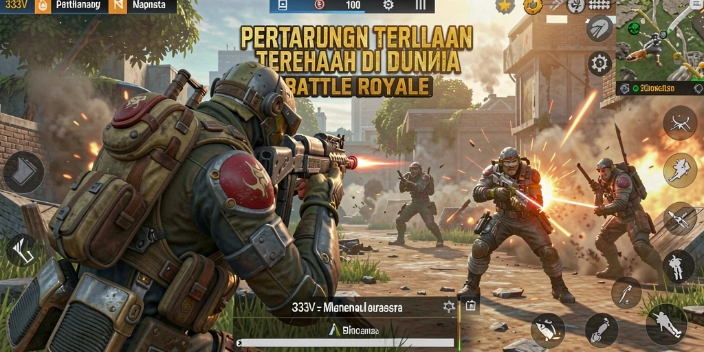 Gameplay Battle Royale di 333V yang mendebarkan.
