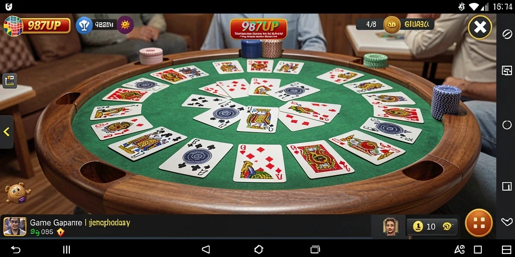 Tampilan utama gameplay Gaple di 987UP yang menarik.