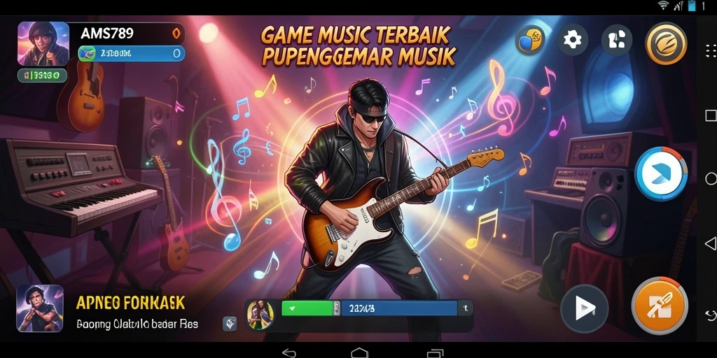 Screenshot gameplay AMS789 menunjukkan keseruan bermain musik.