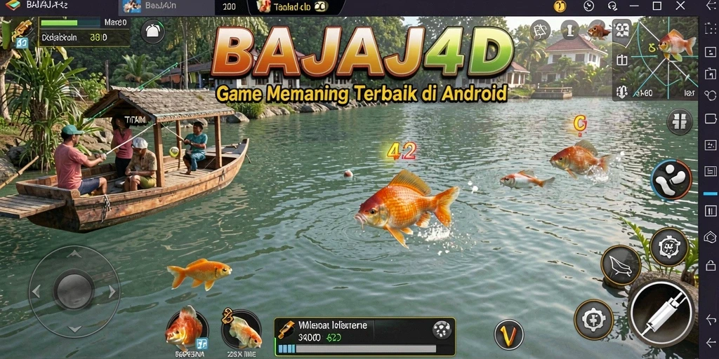 Tampilan gameplay memancing seru di BAJAJ4D dengan ikan yang beragam.