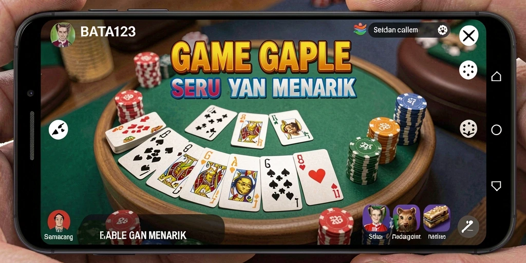 Tampilan gameplay menarik dari BATA123 yang menggambarkan keseruan bermain Gaple.