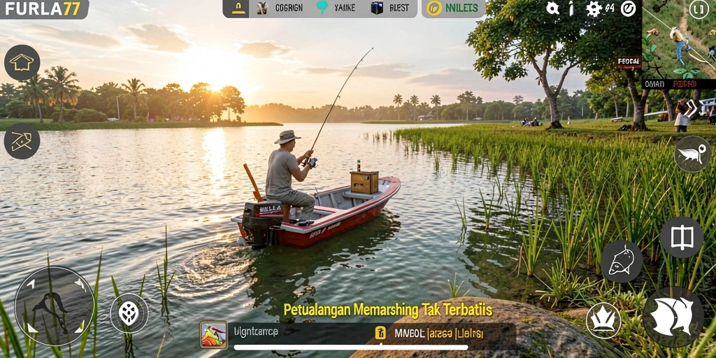 Tampilan gameplay FURLA77 yang memukau saat menangkap ikan.