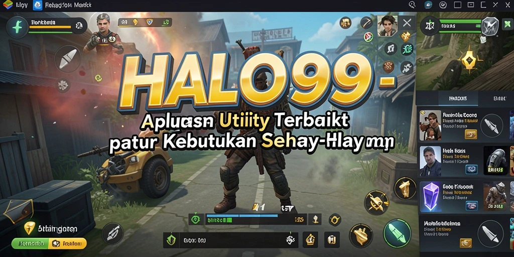 Tampilan screenshot HALO99 yang menunjukkan fitur utama aplikasi Utility.