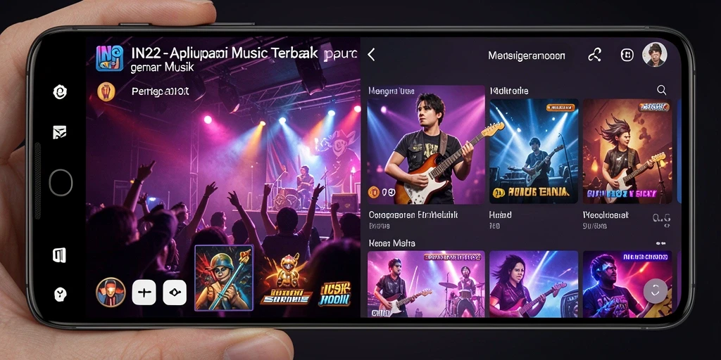 Tampilan gameplay IN22 yang menampilkan interaksi musik yang seru.