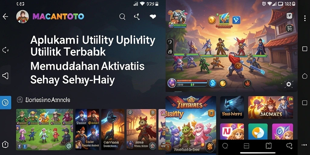 Tampilan utama aplikasi MACANTOTO dengan fitur utility lengkap.
