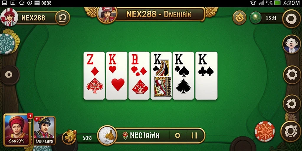 Tampilan gameplay seru dari NEX288 saat bermain Domino.