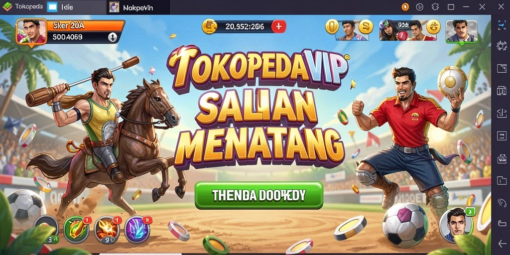 Gameplay seru dalam TOKOPEDIAVIP menampilkan balapan yang menegangkan.