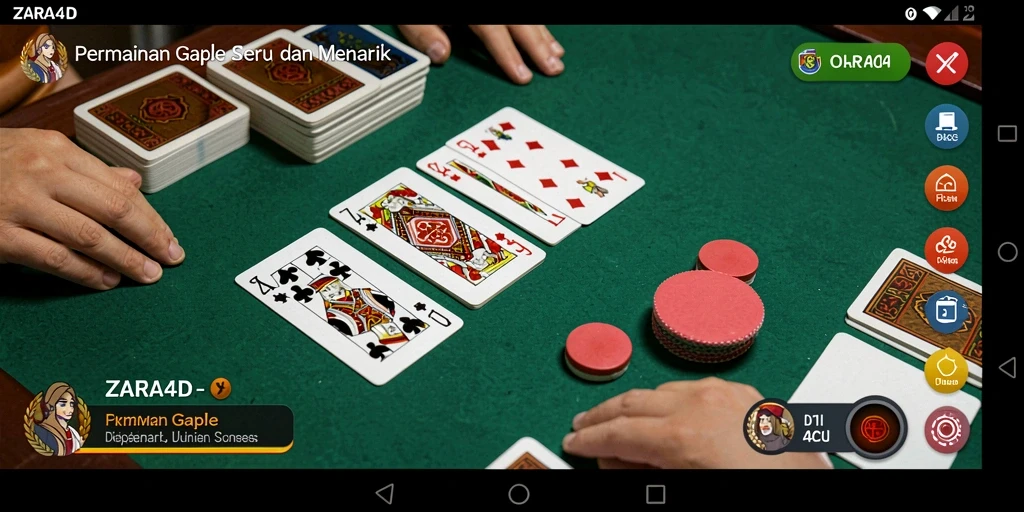 Tampilan gameplay seru ZARA4D dengan suasana Gaple yang menarik.